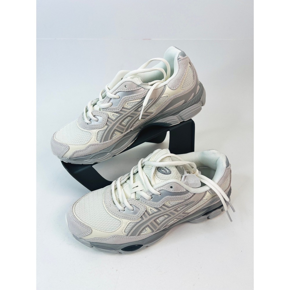 Asics Gel-NYC Light Gray Silver Mesh Suede Sneakers 1203A739-100 Mens 9.5 New